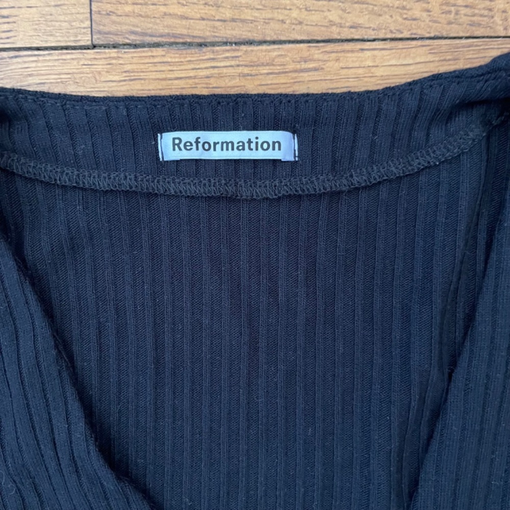 REFORMATION Dasia Knit Top Black Size M - Picture 4 of 7